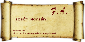 Ficsór Adrián névjegykártya